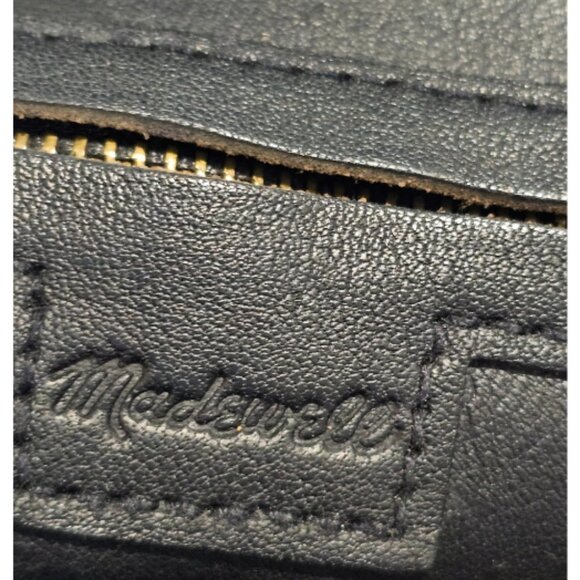 Madewell Navy Blue Large Leather Market Tote - EUC - Classic Shoulder Bag - Picture 6 of 8